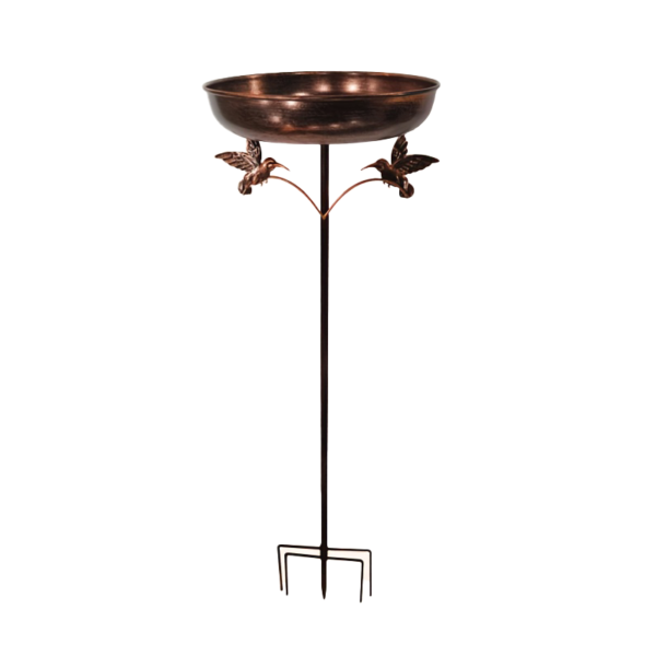 Outdoor Garden Metal Bird Bath & Bird Feeder With 5-Pointed Base - 80cm