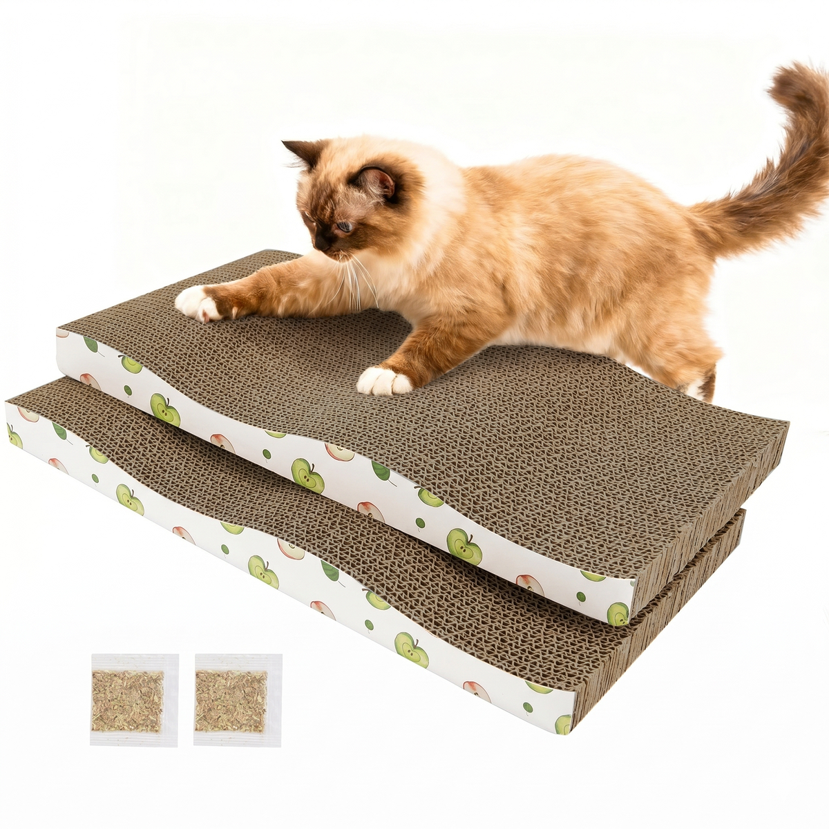 Topika Cat Scratching Board 2pcs, Curved Corrugated Scratch Pad Topika Cat Scratching Board 2pcs, Curved Corrugated Scratch Pad