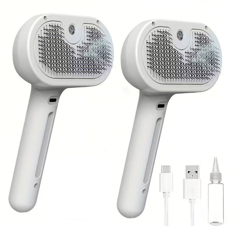2PC Pet Steam Brush,140 Curved Steel Pin Comb,for Dog and Cat 2PC Pet Steam Brush,140 Curved Steel Pin Comb,for Dog and Cat