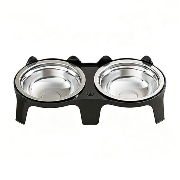 Stainless Steel Cat Food Bowl,Anti-Tipping Design,2-in-1 Pet Feeding Bowl