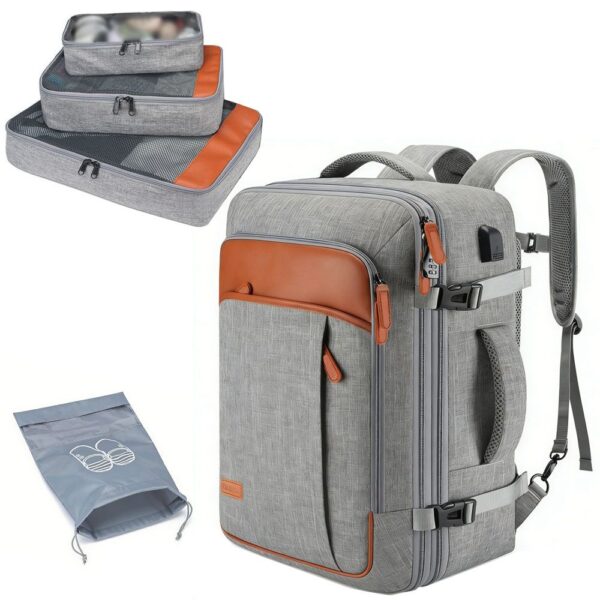 Travel Backpack for Men Women, Expandable Large Suitcase Backpack, Handheld