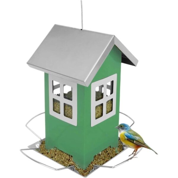 Metal Hanging Bird Feeder Weatherproof Outdoor Wild Bird Seed Feed Station