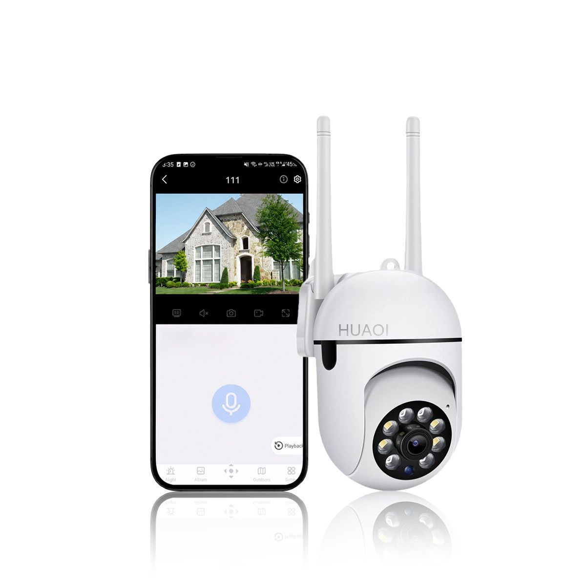 HUAOI 3MP PTZ WiFi Security Camera Outdoor IP66 Night Vision HUAOI 3MP PTZ WiFi Security Camera Outdoor IP66 Night Vision