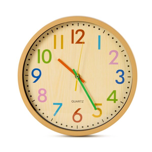 Chenshia 30cm Wooden Non-Ticking Analogue Wall Clock Home & Office Decor