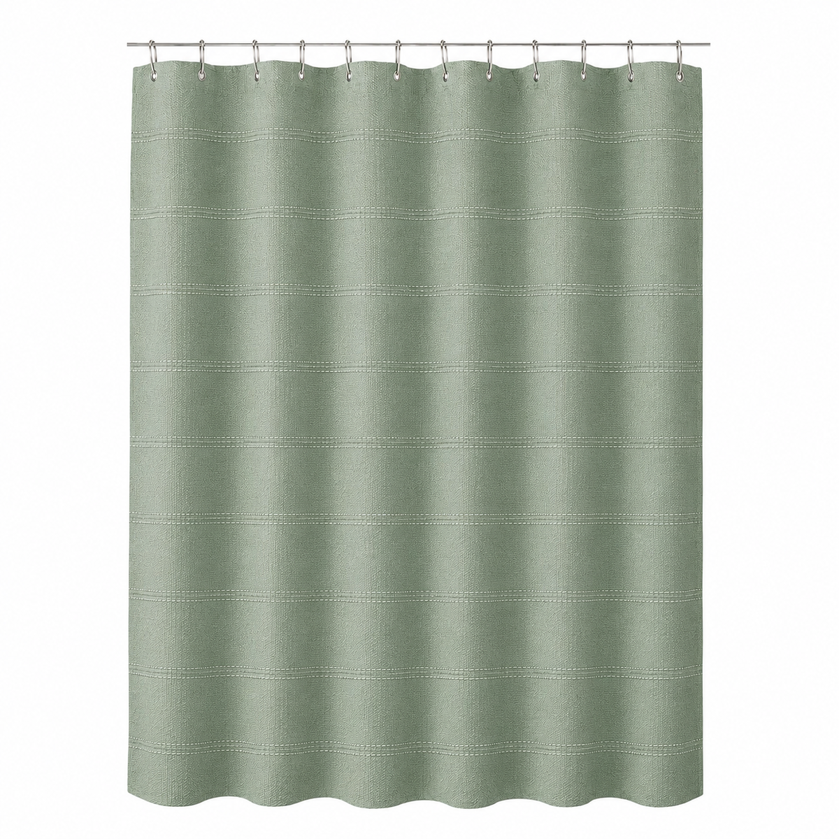 Textured Fabric Shower Curtain with Stainless Steel Hooks Textured Fabric Shower Curtain with Stainless Steel Hooks