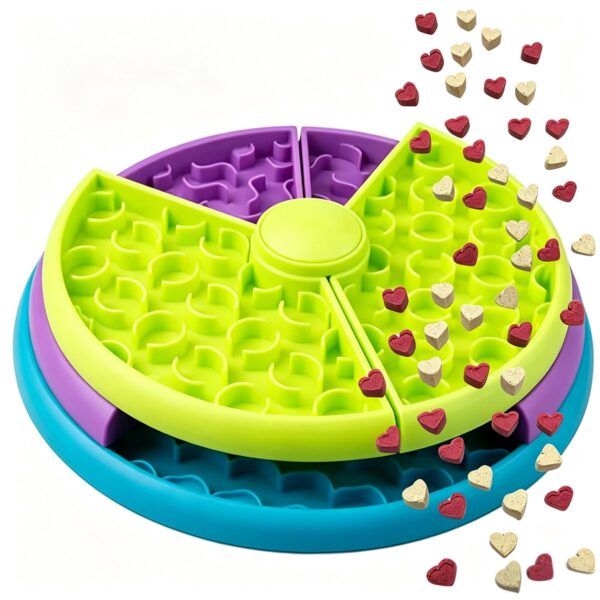 Rotatable 3-Tier Separated Slow Feeder Bowl