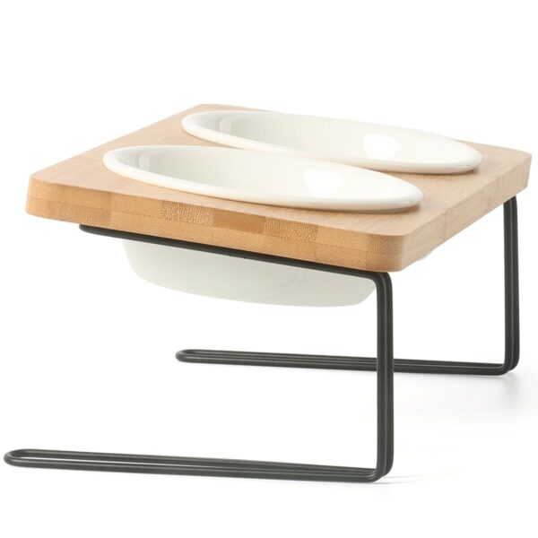 FUKUMARU Double Ceramic Pet Bowls
