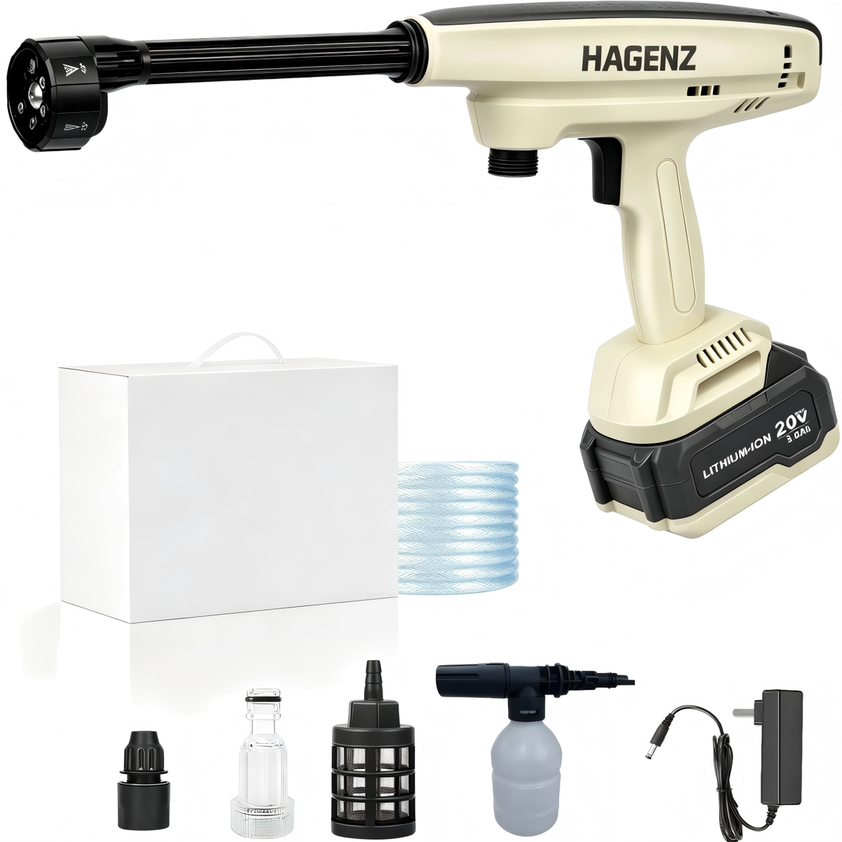 HAGENZ Cordless High-pressure Washer with Battery and charger,20V, 4L/min HAGENZ Cordless High-pressure Washer with Battery and charger,20V, 4L/min