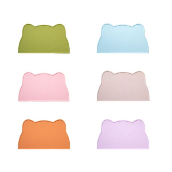 Bestby Silicone Cat Shape Pet Feeding Mats Waterproof Bowl Mat 6 Pieces