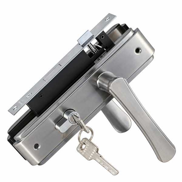 Zinc Alloy Lever Lock Door Handle w/ Keys - Silent, Inner Doors