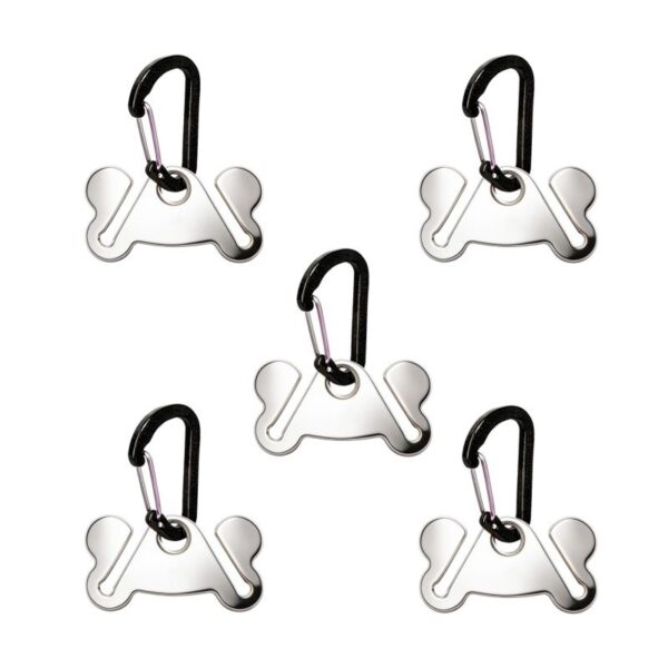 Bestby Stainless Steel Dog Leash Waste Bag Holder Clips - 5 Pieces