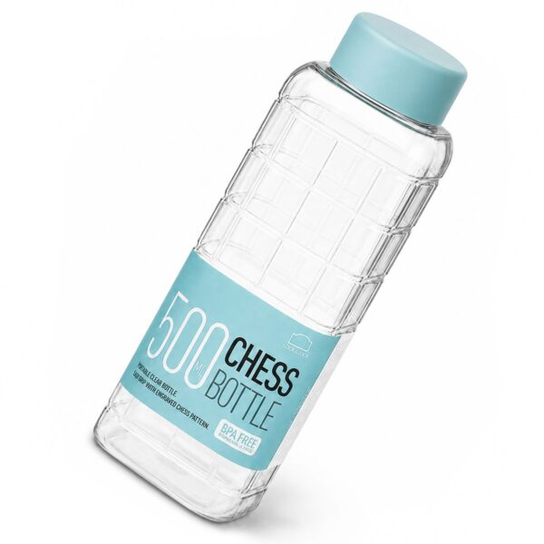 LocknLock Chess 500ml Blue Leak-Proof Water Bottle - PET Plastic Bottle