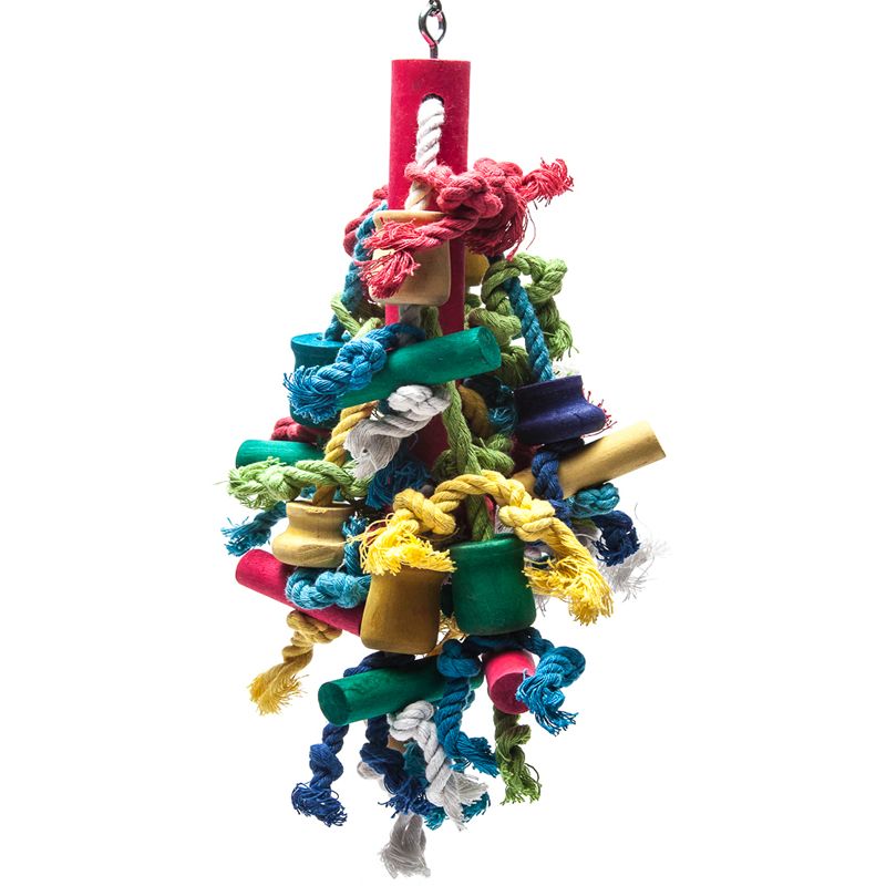 Parrot World Bird Toy Rope & Wood (T-045) Parrot World Bird Toy Rope & Wood (T-045)