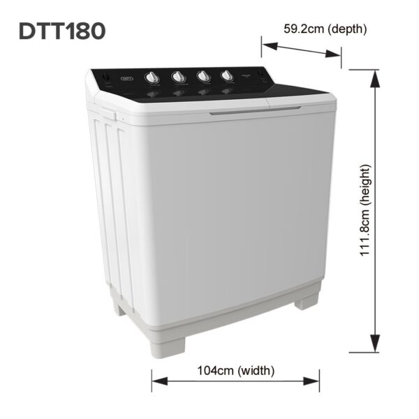 Defy 18KG DTT180 Twin Tub Washing Machine - White