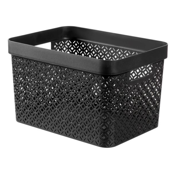 Curver By Keter Terrazzo 17L Storage Basket - Black