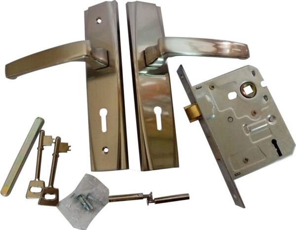 Upper Edge - Giorgio 3 Lever Door Lock & Handle set - Silver