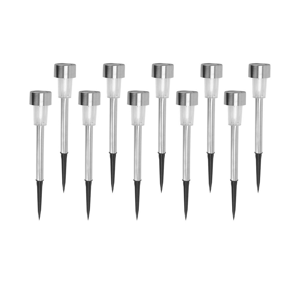 Outdoor Waterproof LED Grey Solar Garden Pathway Light - Set of 10 Outdoor Waterproof LED Grey Solar Garden Pathway Light - Set of 10