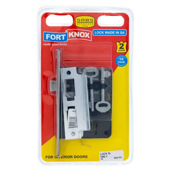 FORT KNOX Mortise Lock Only 2-Lever Polypropylene 12 x 100 x 75mm Blister