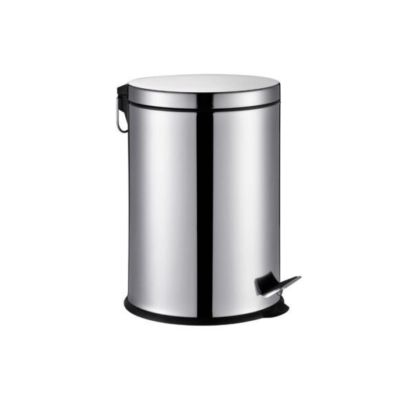 Householder Polished Stainless Steel Foot Pedal Waste Bin 3L