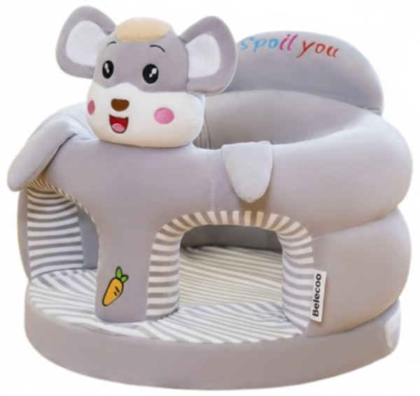Baby Sofa Support Seat Cover Plush Chair Learning to Sit Comfortable - Grey