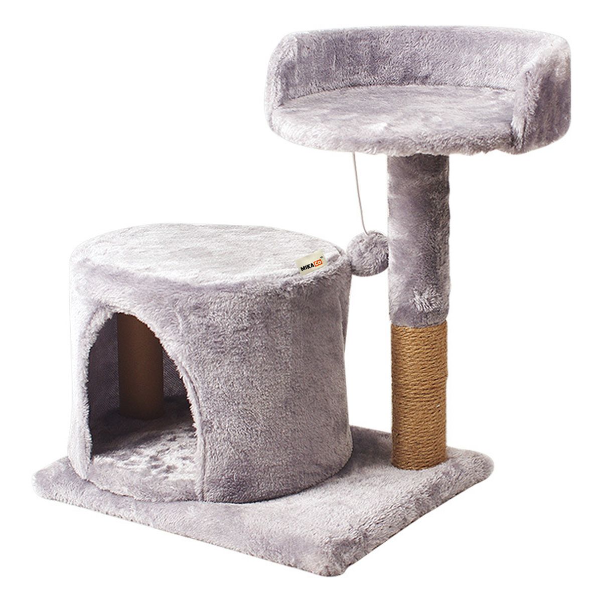 Cat Nest Platform Climbing Frame Cat Scratching Post - Height 48cm-Grey Cat Nest Platform Climbing Frame Cat Scratching Post - Height 48cm-Grey