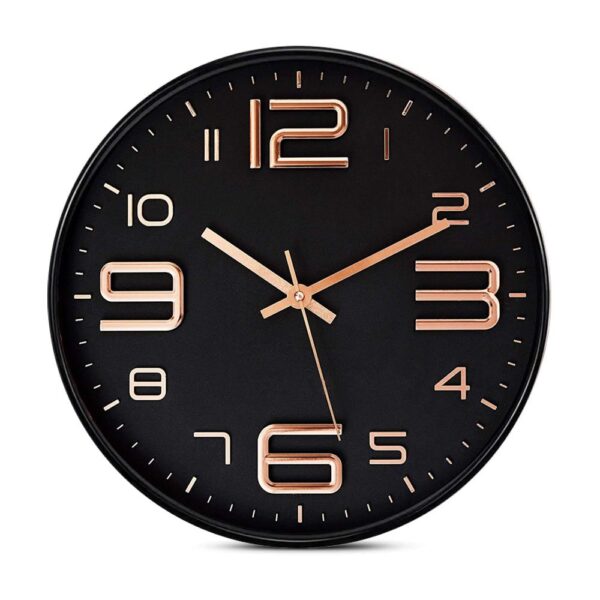 Wall Clock Analog Stylish Silent Non-Ticking Watches Round Hanging - 30cm