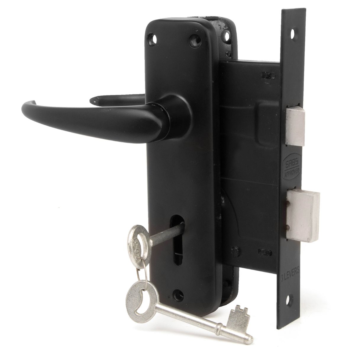 Trojan Matt Black 6 Inch Mortice Lockset 3 Lever Trojan Matt Black 6 Inch Mortice Lockset 3 Lever