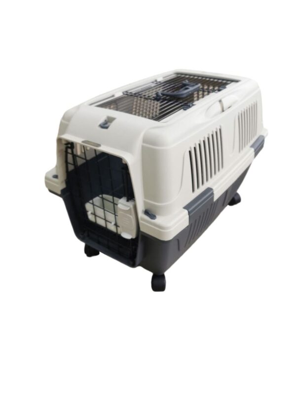WigWagga - New Pet Plastic Kennel Travel Carrier - Grey