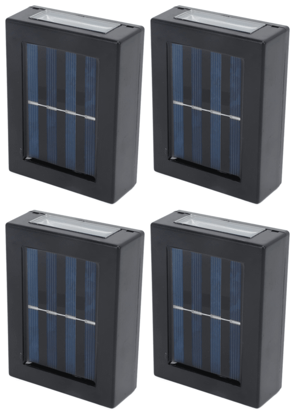 4x Solar Powered Up and Down Lighting, Outdoor Wall Lamp, Garden, Courtyard