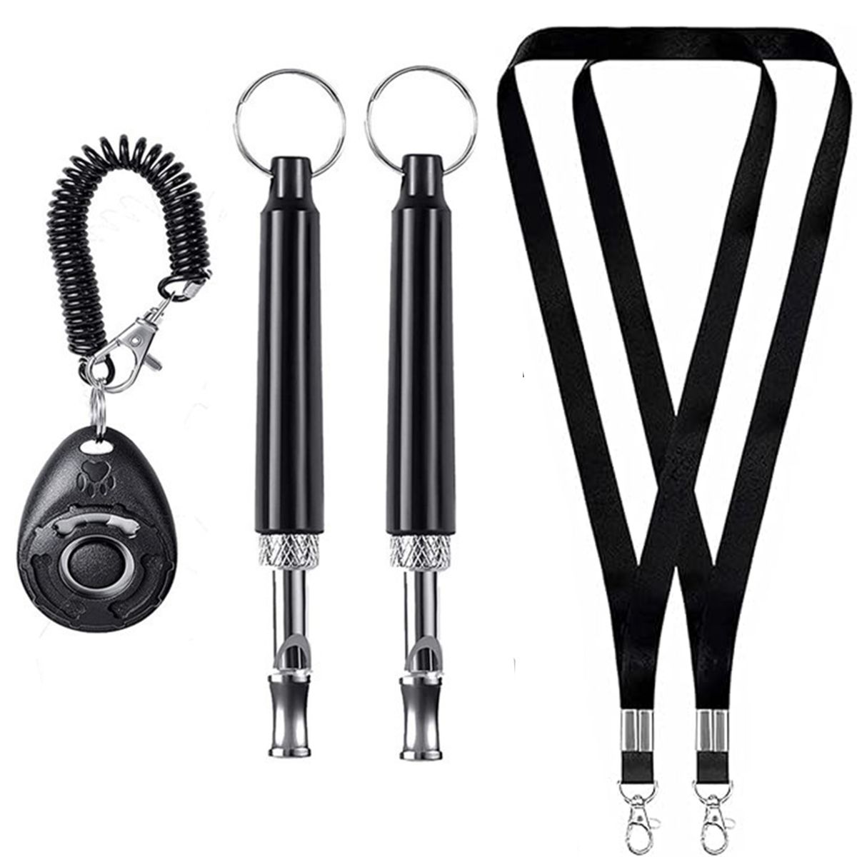 5 Pack Dogs Training Whistle Set with 2 Black Whistles 2 Lanyards 1 Clicker 5 Pack Dogs Training Whistle Set with 2 Black Whistles 2 Lanyards 1 Clicker