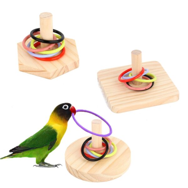 18 Piece Bird Parrot Training Ring Toy Bird Cage Toys Set