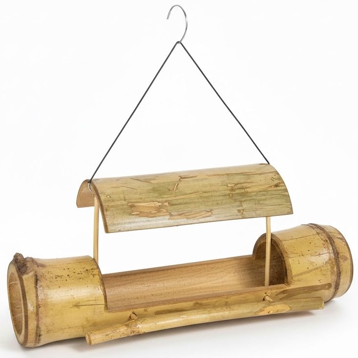 Bamboo Boat Bird Feeder Bamboo Boat Bird Feeder