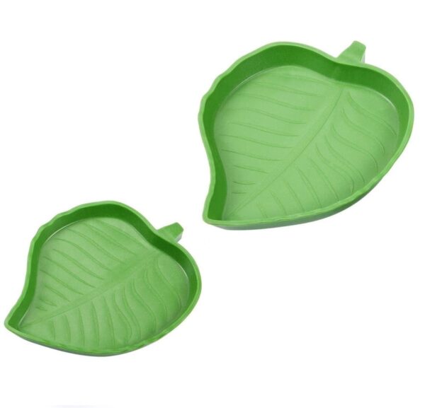 2 Piece Small Pet Reptile Drinking Eating Water Bowl Plate Dish for Tortoise