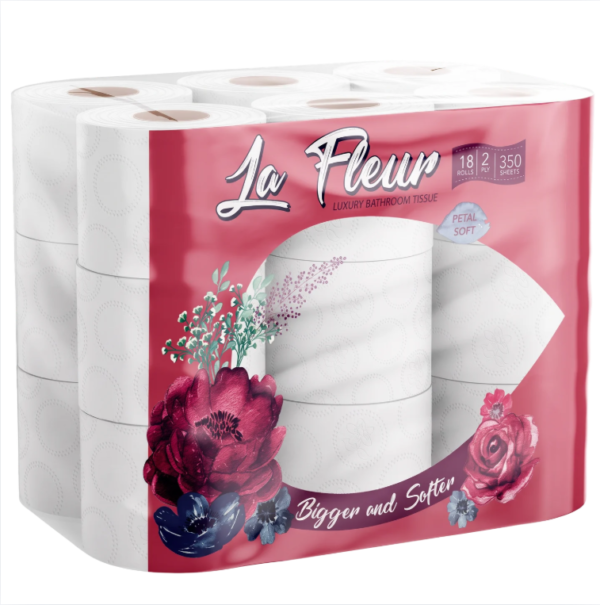 La Fleur 2ply 350 Sheet Toilet Paper 18 Rolls