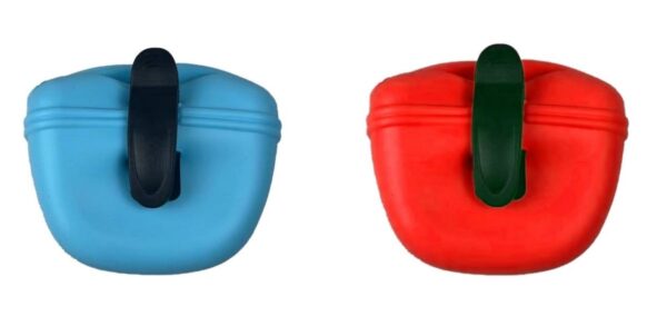 Silicone Dog Treat Pouch Portable Snap On Training Box A Pair
