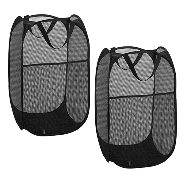 2 Pk Pop Up Mesh Laundry Hamper Collapsible Basket Organizer Foldable Bin