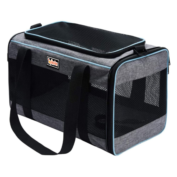 Topika Black Soft-Sided Pet Carrier Handbag for Cats and Small Dogs