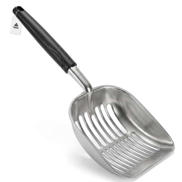 Topika Durable Stainless Steel Cat Litter Scoop with Long Handle