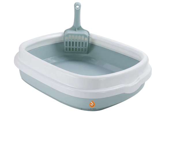 Large Semi-Enclosed Cat Litter Box with Litter Scoop (48 x 40cm)