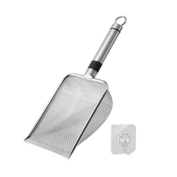 Stainless steel cat litter shovel, integrated cat litter metal mesh shovel