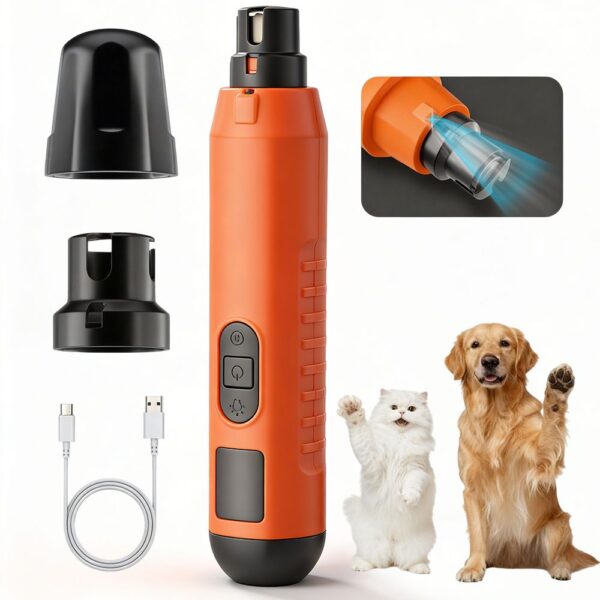 5-Speed Pet Nail Grinder Super Quiet Rechargeable with LED light,LCD screen