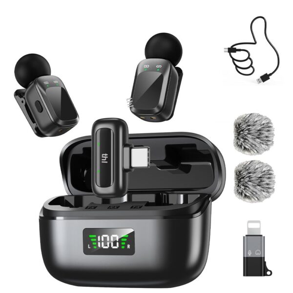 thl Wireless Lavalier Microphone with Noise Cancellation, AI Voice Changer