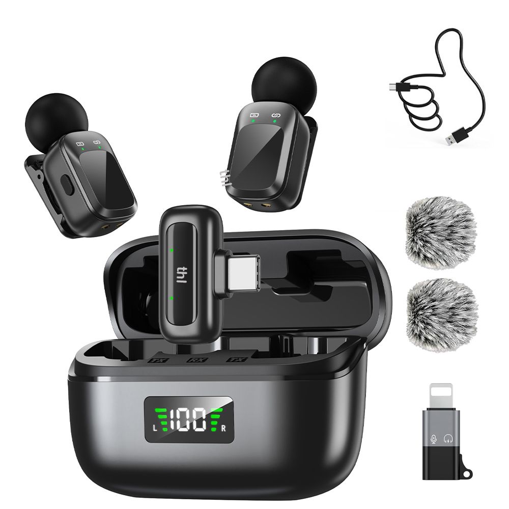 thl Wireless Lavalier Microphone with Noise Cancellation, AI Voice Changer thl Wireless Lavalier Microphone with Noise Cancellation, AI Voice Changer