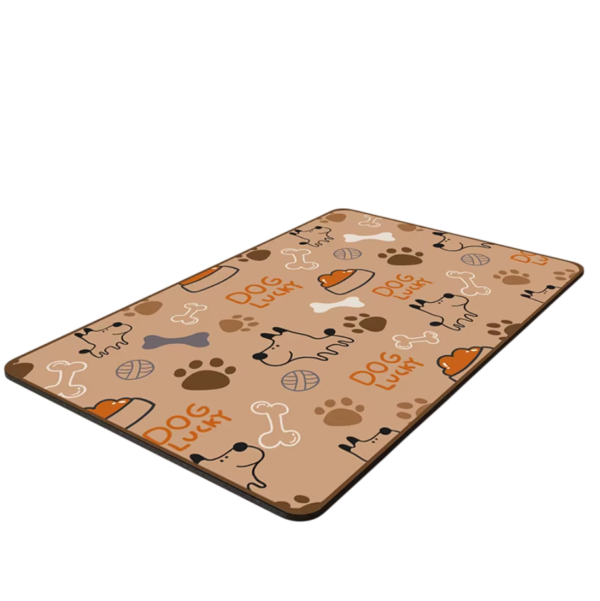 Waterproof Quick Absorbent Dog Cat Feeding Placemat for Food Brown