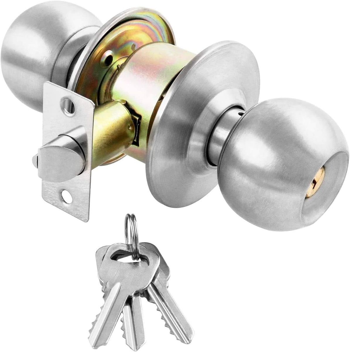 Stainless Steel Round Door knob Cylindrical Lock Tubular Door Handle Stainless Steel Round Door knob Cylindrical Lock Tubular Door Handle