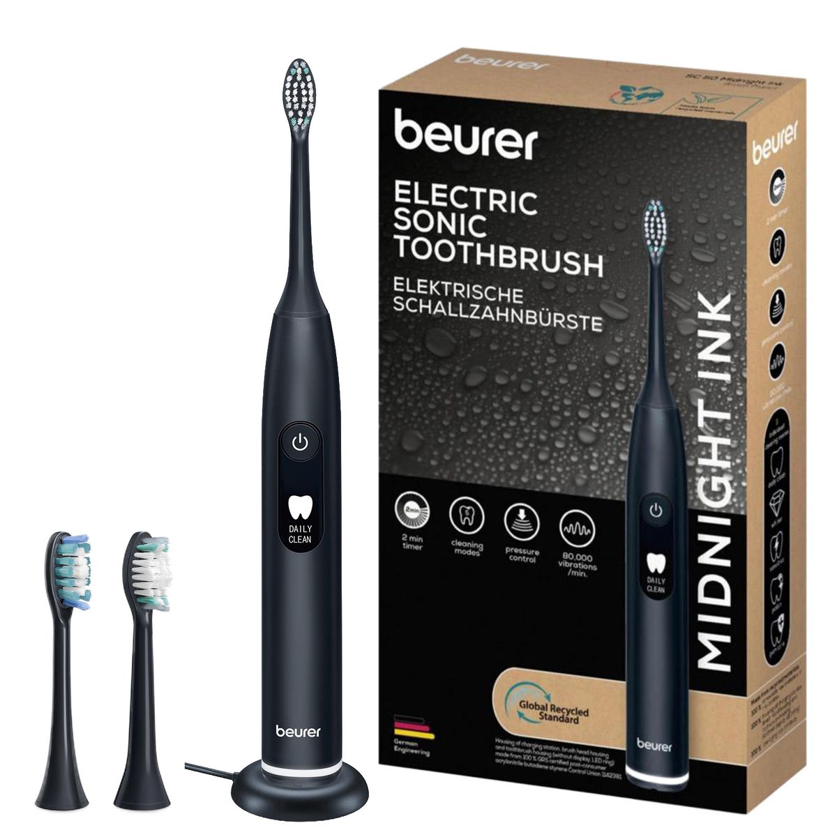 Beurer Germany Electric Toothbrush | Advanced Sonic Clean Eco SC 50 Black Beurer Germany Electric Toothbrush | Advanced Sonic Clean Eco SC 50 Black