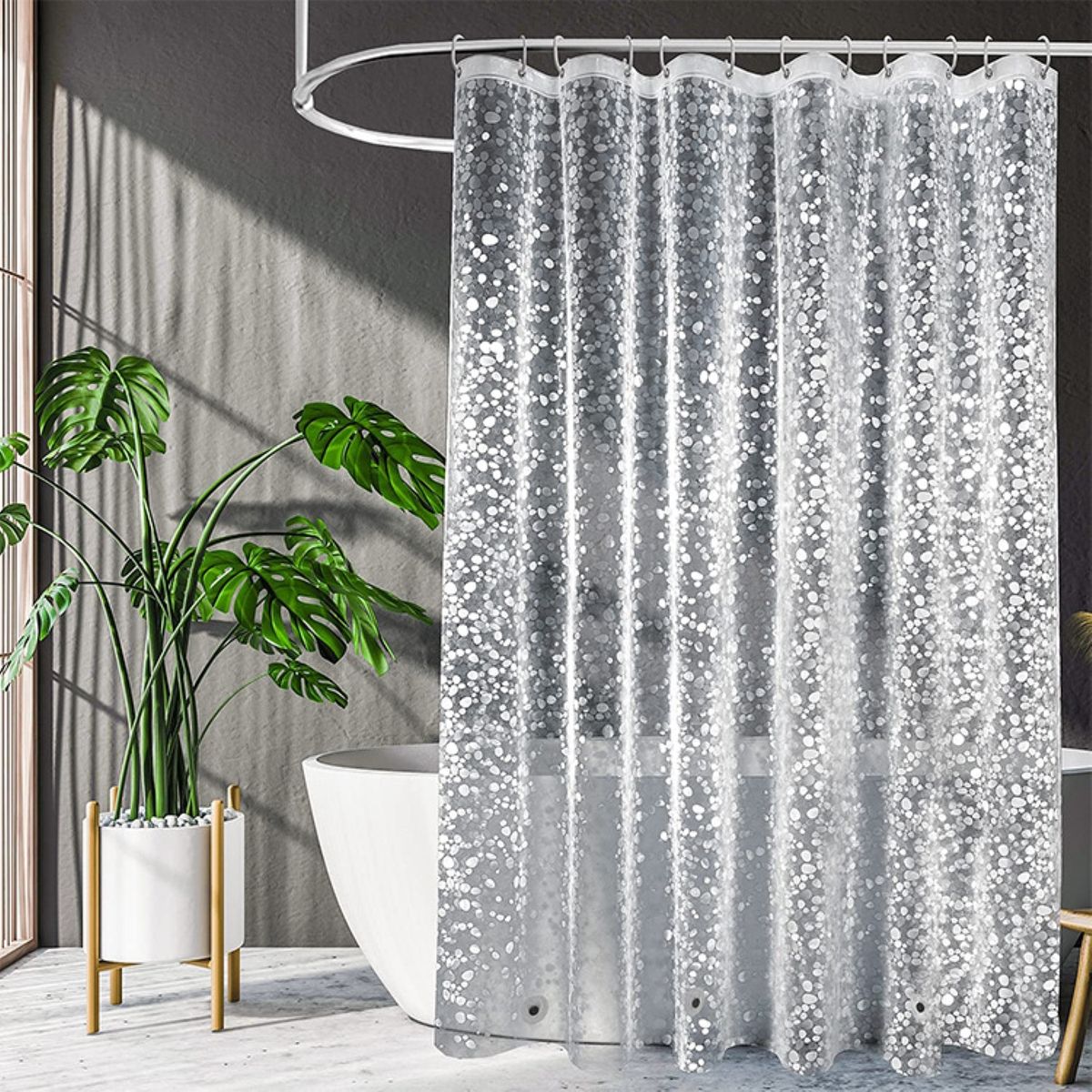 Redisson Plastic Shower Curtain for Bathroom,Waterproof EVA,Pebbles Pattern Redisson Plastic Shower Curtain for Bathroom,Waterproof EVA,Pebbles Pattern