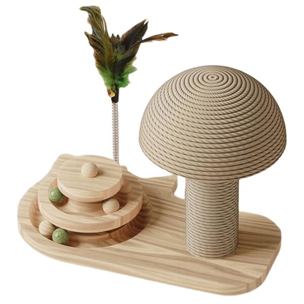 Cat Scratching Post, Mushroom Cat Scratcher Featuring with Scratching Poles