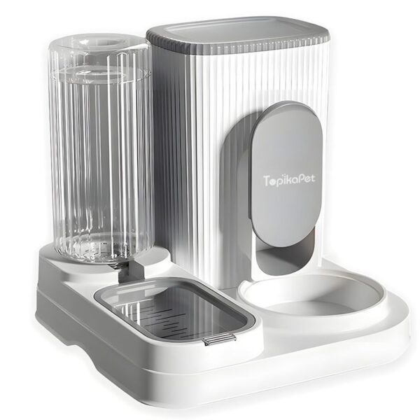 Topika Automatic Pet Feeder & Water Bowl Set, 2.4L + 1.3L Capacity
