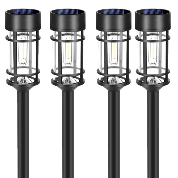 Outdoor Solar Lights - Waterproof - Auto On/Off - Fast Charging (4 Pack)